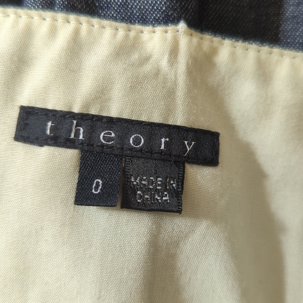 Theory Denim Darted Pleated Sleeveless Dress, Size 0 - Picture 7 of 8